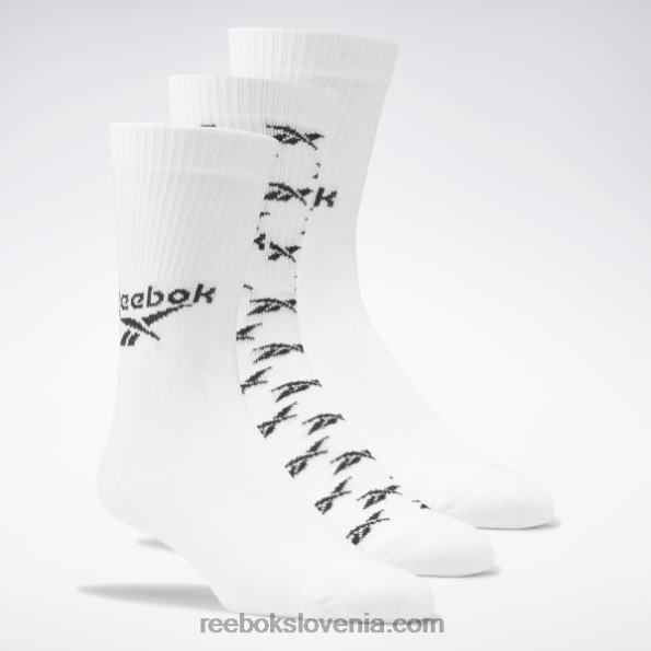 Reebok klasične preklopne nogavice crew 3 pari R22JR1003 bela