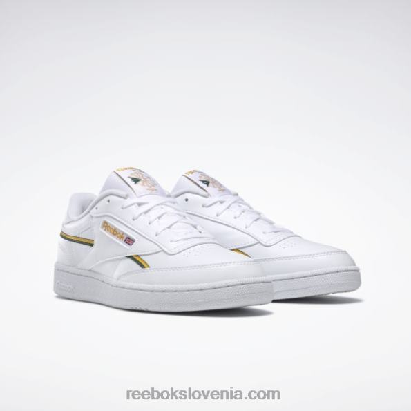 Reebok club c 85 veganski čevlji R22JR313 ftwr bela/svetovno zlata/temno zelena