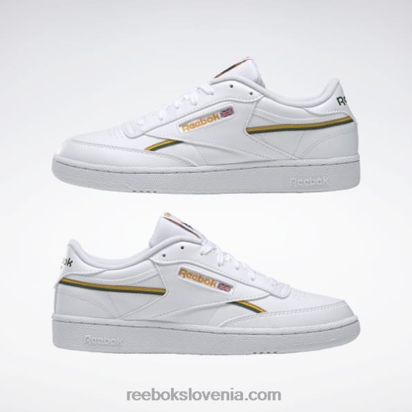 Reebok club c 85 veganski čevlji R22JR313 ftwr bela/svetovno zlata/temno zelena