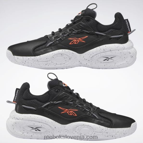 Reebok rešitev srednji košarkarski copati R22JR227 jedro črno/ftwr belo/oranžno svetlobo