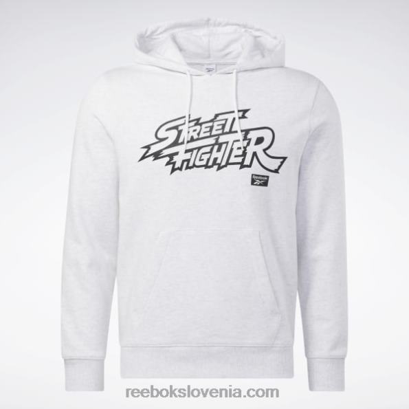 Reebok Street Fighter grafični pulover s kapuco R22JR363 beli melanž