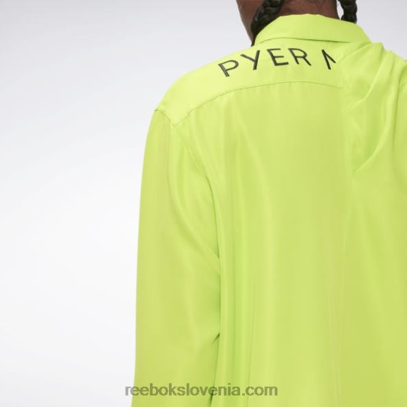 Reebok srajca na gumbe z drapedom pyer moss R22JR236 zvočno zelena
