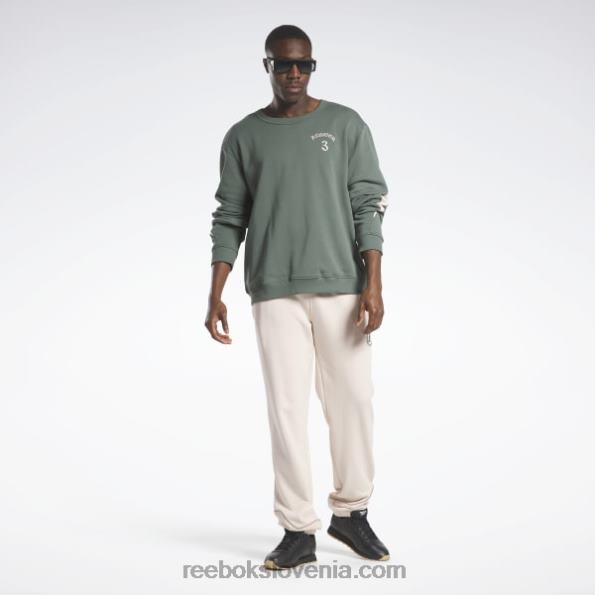 Reebok Pulover lny crew R22JR494 kreda zelena