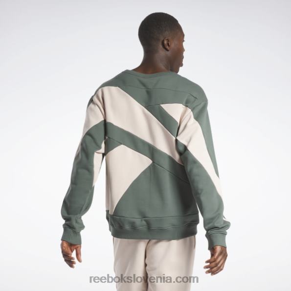 Reebok Pulover lny crew R22JR494 kreda zelena