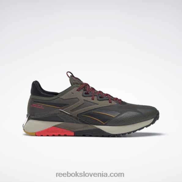 Reebok moški copati nano x2 tr adventure R22JR1054 vojaško zelena/jedro črna/neonska češnja