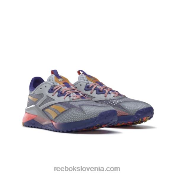 Reebok moški copati nano x2 tr adventure R22JR1122 čista siva 3/krepko vijolična/oranžna flare