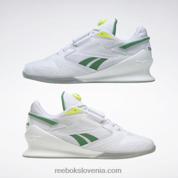 Reebok moški čevlji za dvigovanje uteži legacy lifter iii R22JR1085 ftwr bela/glen zelena/sončno kislinsko rumena