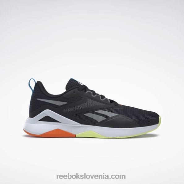 Reebok nanoflex tr 2.0 moški copati za trening R22JR1199 jedro črna/čisto siva 6/oranžna s23-r