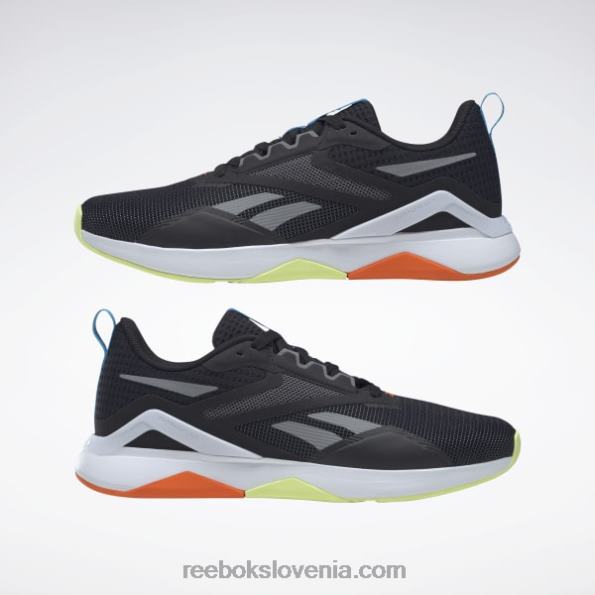 Reebok nanoflex tr 2.0 moški copati za trening R22JR1199 jedro črna/čisto siva 6/oranžna s23-r