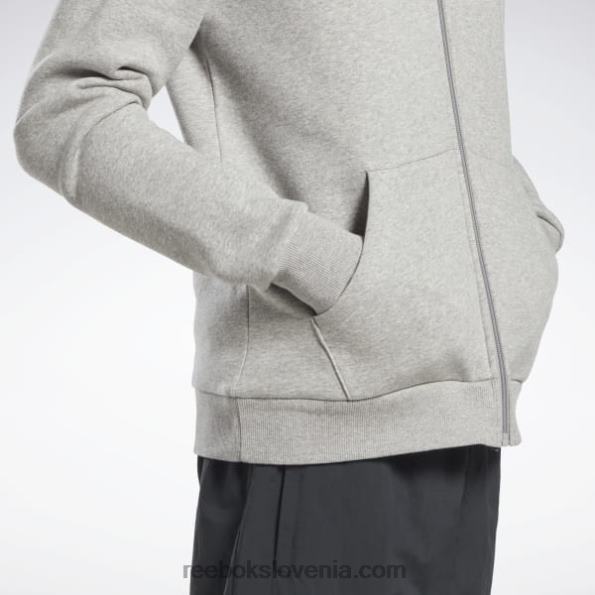 Reebok identity pulover s kapuco iz flisa R22JR1183 srednje siva vresa moški