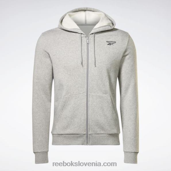 Reebok identity pulover s kapuco iz flisa R22JR1183 srednje siva vresa moški