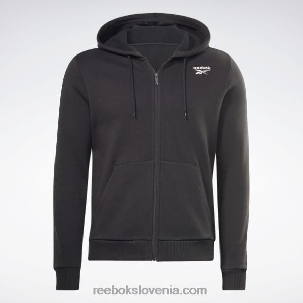 Reebok identity pulover s kapuco iz flisa R22JR1342 Črna moški
