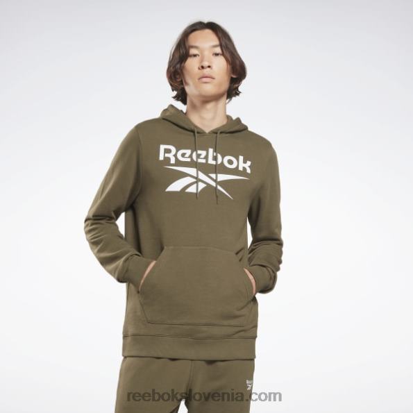 Reebok identity pulover s kapuco z velikim logotipom R22JR1344 vojaško zelena moški