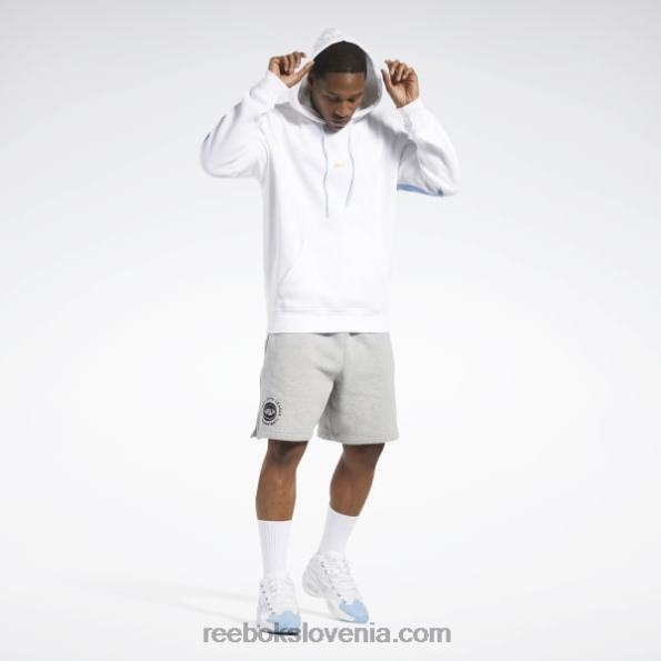 Reebok košarkarski zadnji vektorski pulover s kapuco R22JR1144 bela moški