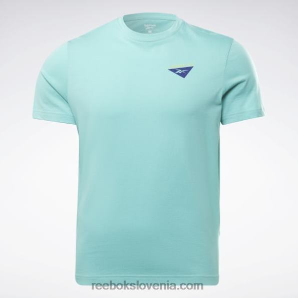 Reebok les mills grafična majica s kratkimi rokavi R22JR1313 polklasična teal moški