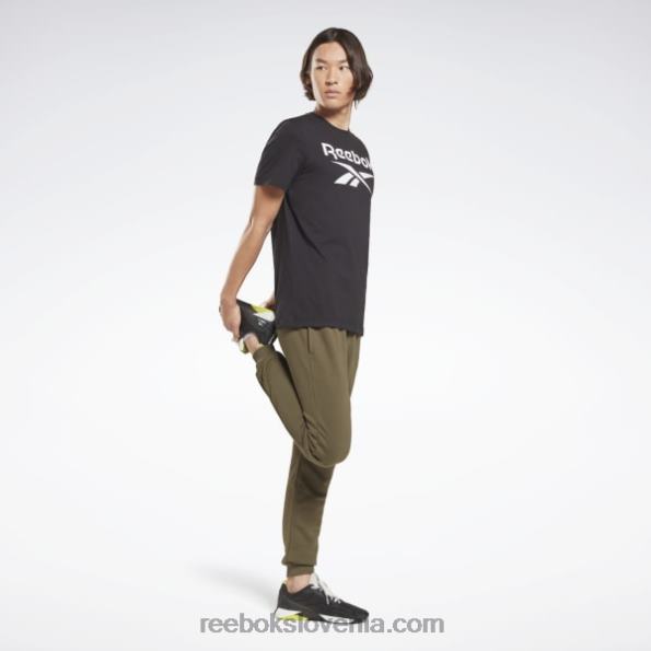 Reebok majica z velikim logotipom identitete R22JR1238 Črna moški