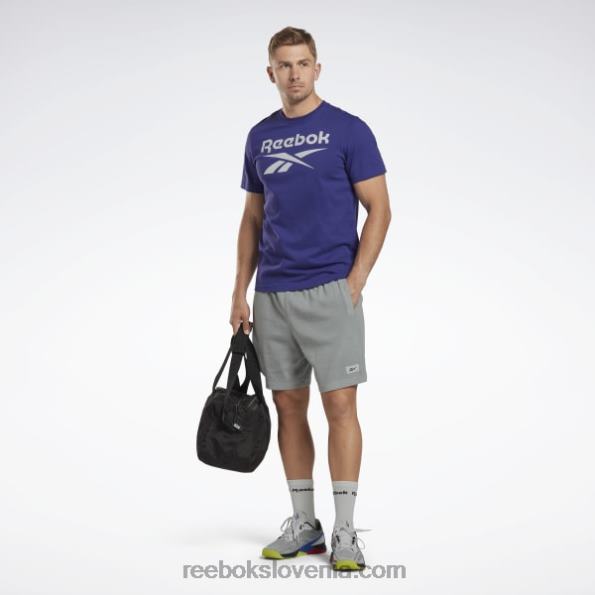 Reebok majica z velikim logotipom identitete R22JR1348 krepko vijolična moški