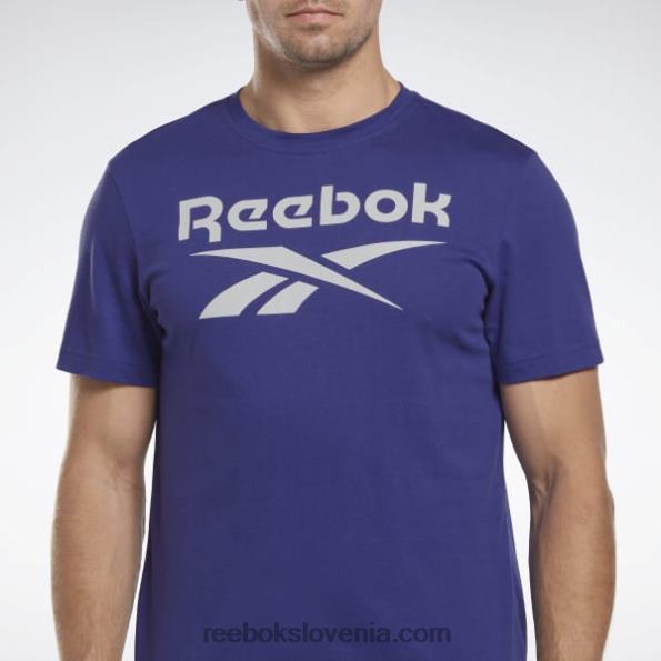Reebok majica z velikim logotipom identitete R22JR1348 krepko vijolična moški