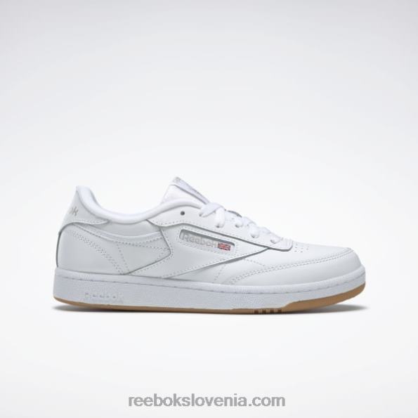 Reebok club c čevlji - razredna šola R22JR1391 belo/gumi otroci