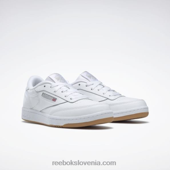 Reebok club c čevlji - razredna šola R22JR1391 belo/gumi otroci