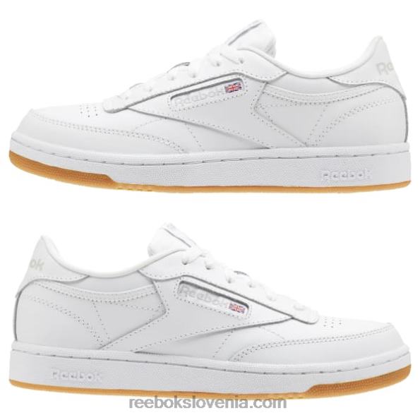 Reebok club c čevlji - razredna šola R22JR1391 belo/gumi otroci