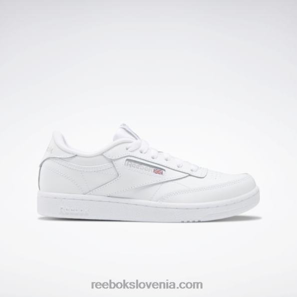 Reebok club c čevlji - razredna šola R22JR1394 bela/prosojno siva otroci
