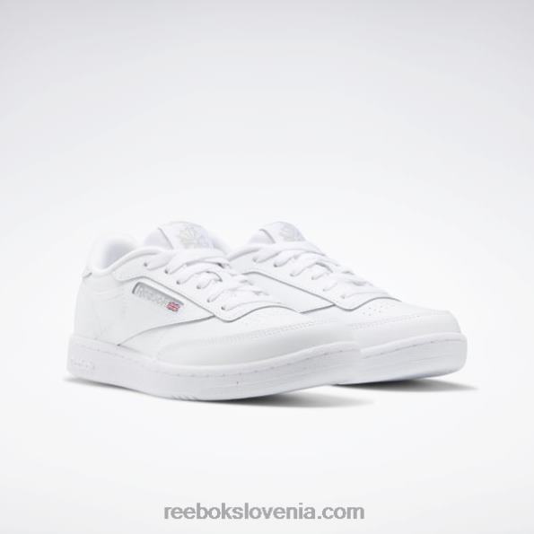 Reebok club c čevlji - razredna šola R22JR1394 bela/prosojno siva otroci