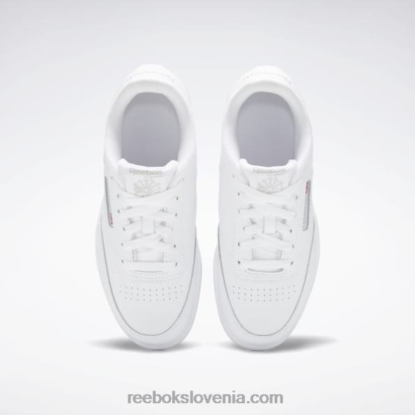 Reebok club c čevlji - razredna šola R22JR1394 bela/prosojno siva otroci