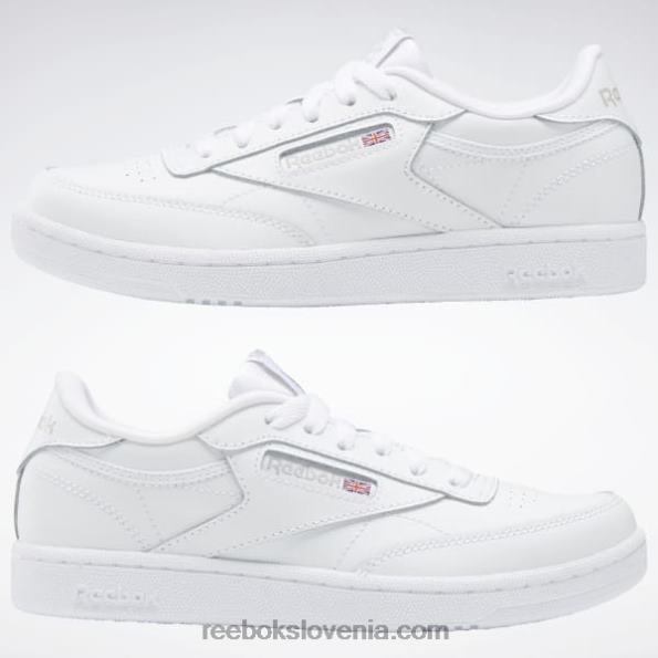 Reebok club c čevlji - razredna šola R22JR1394 bela/prosojno siva otroci