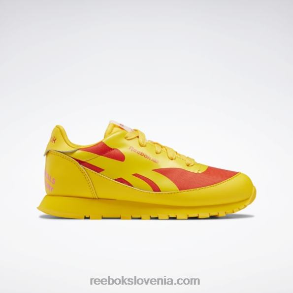 Reebok živalski observatorij klasični usnjeni čevlji - predšolski R22JR1407 vedno rumena/dirkaško rdeča otroci