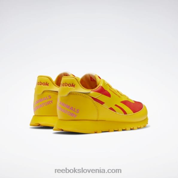 Reebok živalski observatorij klasični usnjeni čevlji - predšolski R22JR1407 vedno rumena/dirkaško rdeča otroci