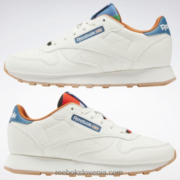 Reebok klasični usnjeni čevlji - osnovna šola R22JR1399 kreda/jekleno modra s23-r otroci