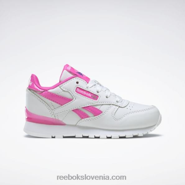 Reebok klasični usnjeni step 'n' flash čevlji - predšolski R22JR1378 ftwr bela/atomsko roza otroci