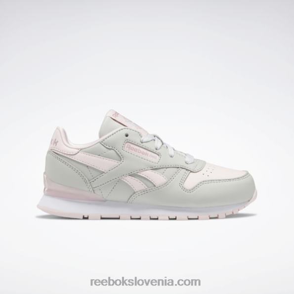 Reebok klasični usnjeni step 'n' flash čevlji - predšolski R22JR1409 čisto siva 2/porcelanasto roza otroci