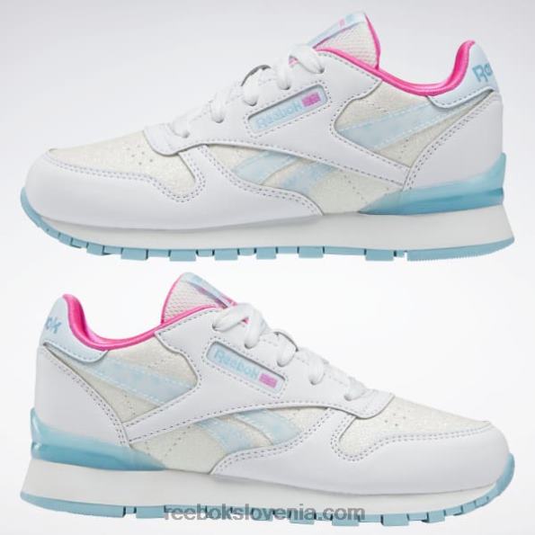 Reebok klasični usnjeni step 'n' flash čevlji - predšolski R22JR1433 ftwr bela/digitalno modra otroci