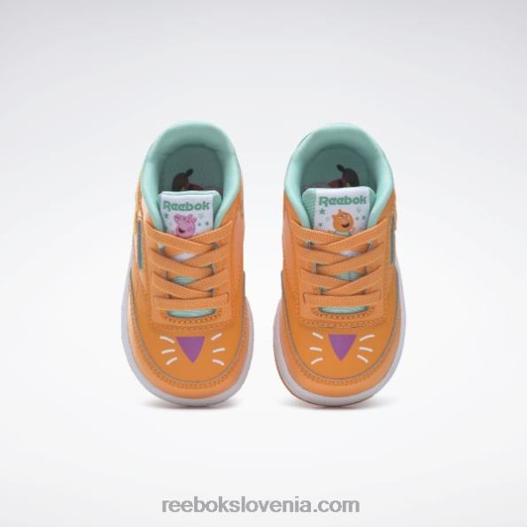 Reebok pujsa pepa klub c čevlji - malčki R22JR1412 največja oranžna/nevarna oranžna/polprihodnost modrozelena otroci