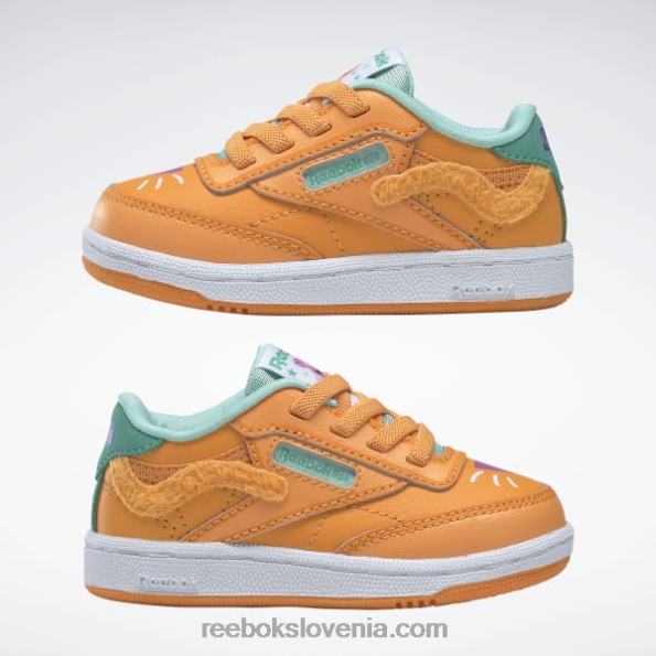 Reebok pujsa pepa klub c čevlji - malčki R22JR1412 največja oranžna/nevarna oranžna/polprihodnost modrozelena otroci