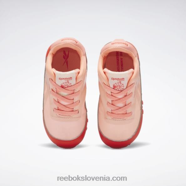 Reebok the animal observatory klasični usnjeni čevlji - malčki R22JR1401 dirkalno rdeča/solarno kislinsko rumena otroci