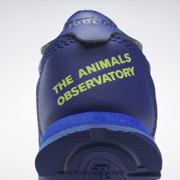 Reebok the animal observatory klasični usnjeni čevlji - malčki R22JR1406 kobalt/vijolična spretnosti/sončno kislinsko rumena otroci