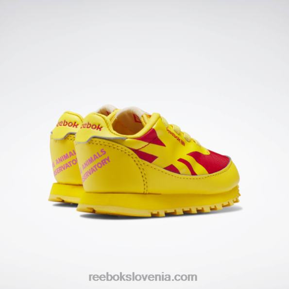 Reebok the animal observatory klasični usnjeni čevlji - malčki R22JR1430 vedno rumena/dirkaško rdeča otroci