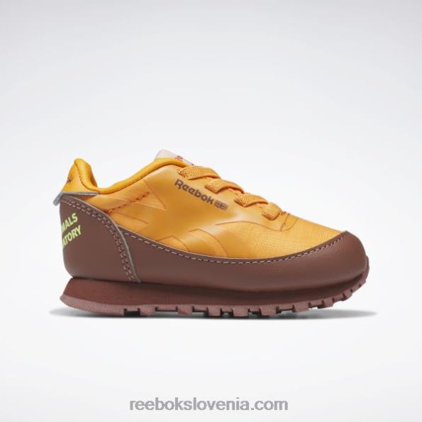 Reebok the animal observatory klasični usnjeni čevlji - malčki R22JR1435 balvansko rjava/svetlo oranžna/sončno kislo rumena otroci