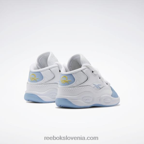 Reebok vprašanje srednji košarkarski copati - malčki R22JR1380 ftwr bela/tekoče modra/strupeno rumena otroci