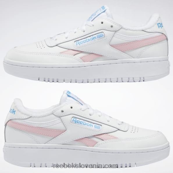 Reebok club c dvojni revenge ženski čevlji R22JR267 ftwr bel/roza sijaj/svetleča akva