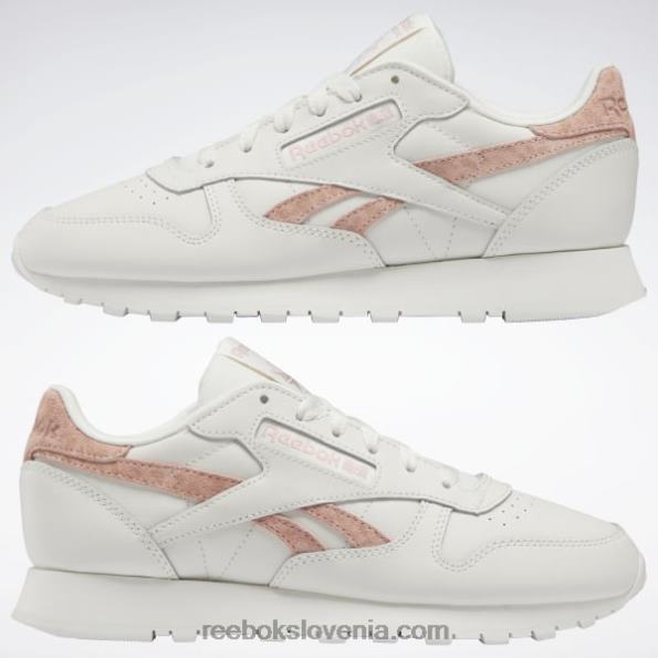 Reebok klasični usnjeni ženski čevlji R22JR428 kreda/aura oranžna