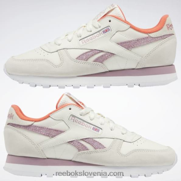 Reebok klasični usnjeni ženski čevlji R22JR81 kreda/infused lila/ftwr bela
