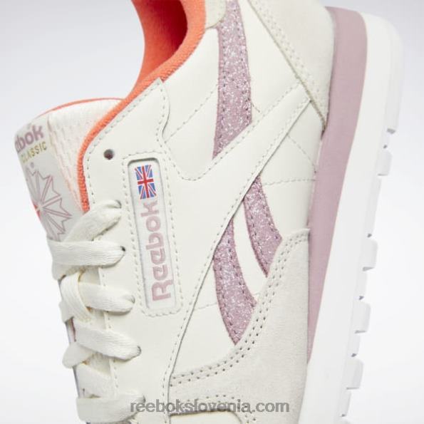 Reebok klasični usnjeni ženski čevlji R22JR81 kreda/infused lila/ftwr bela