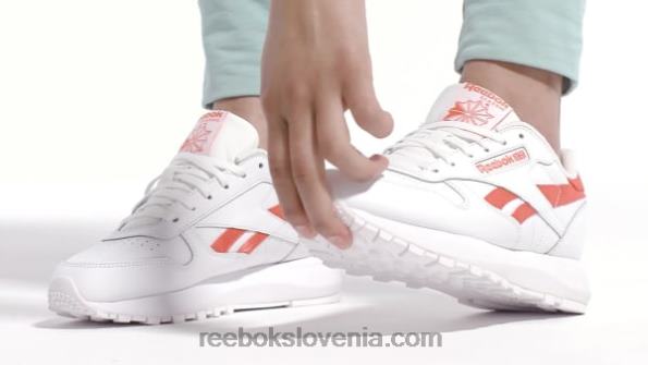 Reebok klasični usnjeni ženski čevlji sp R22JR290 ftwr bel/poloranžen flare