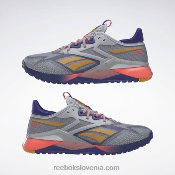 Reebok nano x2 tr adventure ženski copati R22JR328 čista siva 3/krepko vijolična/oranžna flare