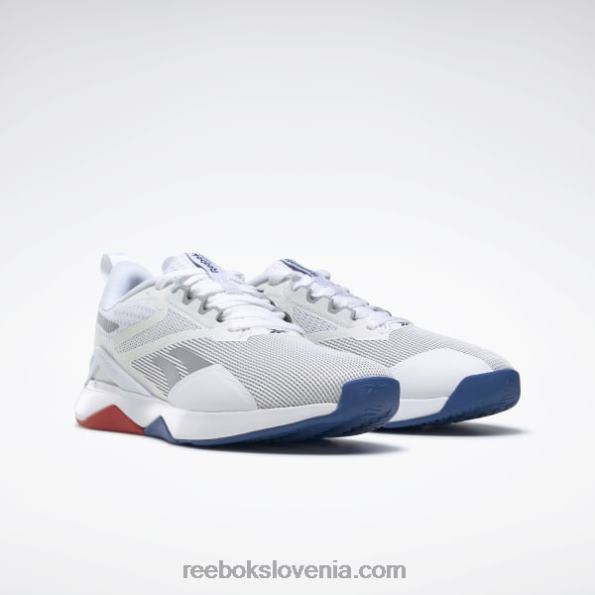 Reebok nanoflex tr 2.0 ženski copati za trening R22JR183 ftwr bela/vektorsko modra/vektorsko rdeča