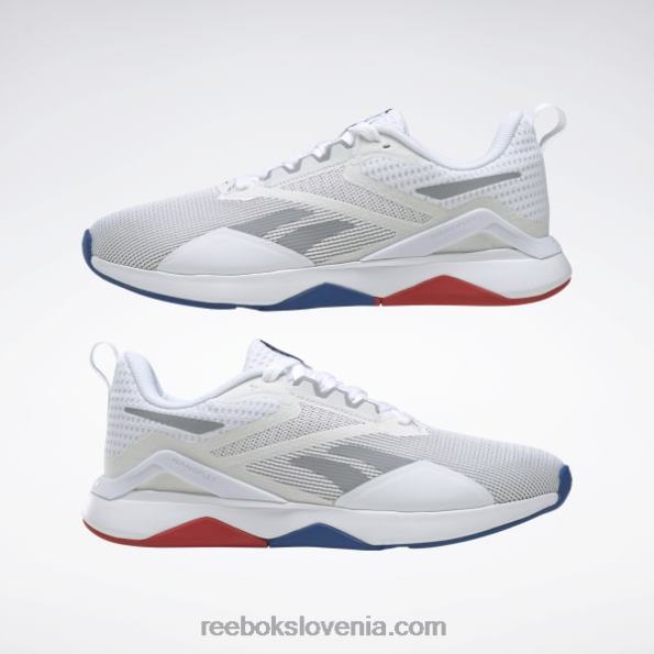Reebok nanoflex tr 2.0 ženski copati za trening R22JR183 ftwr bela/vektorsko modra/vektorsko rdeča